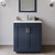 Wyndham WCF292930SBNC2UNSM24 Miranda 30 Inch Single Bathroom Vanity in Dark Blue, Carrara Cultured Marble Countertop, Undermount Square Sink, Brushed Nickel Trim, 24 Inch Mirror