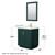 Wyndham WCF292930SGDC2UNSM24 Miranda 30 Inch Single Bathroom Vanity in Green, Carrara Cultured Marble Countertop, Undermount Square Sink, Brushed Gold Trim, 24 Inch Mirror