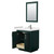 Wyndham WCF292930SGEC2UNSM24 Miranda 30 Inch Single Bathroom Vanity in Green, Carrara Cultured Marble Countertop, Undermount Square Sink, Brushed Nickel Trim, 24 Inch Mirror