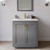 Wyndham WCF292930SGGC2UNSM24 Miranda 30 Inch Single Bathroom Vanity in Dark Gray, Carrara Cultured Marble Countertop, Undermount Square Sink, Brushed Gold Trim, 24 Inch Mirror