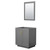Wyndham WCF292930SGGCXSXXM24 Miranda 30 Inch Single Bathroom Vanity in Dark Gray, No Countertop, No Sink, Brushed Gold Trim, 24 Inch Mirror