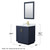 Wyndham WCF292930SBLCMUNSM24 Miranda 30 Inch Single Bathroom Vanity in Dark Blue, White Carrara Marble Countertop, Undermount Square Sink, Brushed Gold Trim, 24 Inch Mirror