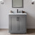 Wyndham WCF292930SGBCMUNSM24 Miranda 30 Inch Single Bathroom Vanity in Dark Gray, White Carrara Marble Countertop, Undermount Square Sink, Matte Black Trim, 24 Inch Mirror