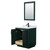 Wyndham WCF292930SGKCMUNSM24 Miranda 30 Inch Single Bathroom Vanity in Green, White Carrara Marble Countertop, Undermount Square Sink, Matte Black Trim, 24 Inch Mirror