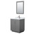 Wyndham WCF292930SKGCMUNSM24 Miranda 30 Inch Single Bathroom Vanity in Dark Gray, White Carrara Marble Countertop, Undermount Square Sink, Brushed Nickel Trim, 24 Inch Mirror