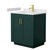 Wyndham WCF292930SGDWCUNSMXX Miranda 30 Inch Single Bathroom Vanity in Green, White Cultured Marble Countertop, Undermount Square Sink, Brushed Gold Trim