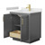 Wyndham WCF292930SGGWCUNSMXX Miranda 30 Inch Single Bathroom Vanity in Dark Gray, White Cultured Marble Countertop, Undermount Square Sink, Brushed Gold Trim