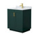 Wyndham WCF292930SGDCMUNSMXX Miranda 30 Inch Single Bathroom Vanity in Green, White Carrara Marble Countertop, Undermount Square Sink, Brushed Gold Trim