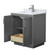 Wyndham WCF292930SKGCMUNSMXX Miranda 30 Inch Single Bathroom Vanity in Dark Gray, White Carrara Marble Countertop, Undermount Square Sink, Brushed Nickel Trim