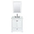 Wyndham WCS202030SWBCMUNOMED Deborah 30 Inch Single Bathroom Vanity in White, White Carrara Marble Countertop, Undermount Oval Sink, Matte Black Trim, Medicine Cabinet