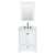 Wyndham WCS202030SWBCMUNSMED Deborah 30 Inch Single Bathroom Vanity in White, White Carrara Marble Countertop, Undermount Square Sink, Matte Black Trim, Medicine Cabinet