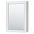 Wyndham WCS202030SWBCMUNSMED Deborah 30 Inch Single Bathroom Vanity in White, White Carrara Marble Countertop, Undermount Square Sink, Matte Black Trim, Medicine Cabinet