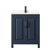 Wyndham WCV252530SBBC2UNSMXX Daria 30 Inch Single Bathroom Vanity in Dark Blue, Carrara Cultured Marble Countertop, Undermount Square Sink, Matte Black Trim