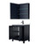 Wyndham WCV252530SBBWCUNSMED Daria 30 Inch Single Bathroom Vanity in Dark Blue, White Cultured Marble Countertop, Undermount Square Sink, Matte Black Trim, Medicine Cabinet