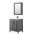 Wyndham WCV252530SGBC2UNSMED Daria 30 Inch Single Bathroom Vanity in Dark Gray, Carrara Cultured Marble Countertop, Undermount Square Sink, Matte Black Trim, Medicine Cabinet