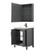 Wyndham WCV252530SGBC2UNSMED Daria 30 Inch Single Bathroom Vanity in Dark Gray, Carrara Cultured Marble Countertop, Undermount Square Sink, Matte Black Trim, Medicine Cabinet