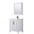 Wyndham WCV252530SWBC2UNSMED Daria 30 Inch Single Bathroom Vanity in White, Carrara Cultured Marble Countertop, Undermount Square Sink, Matte Black Trim, Medicine Cabinet