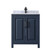 Wyndham WCV252530SBBCMUNSMXX Daria 30 Inch Single Bathroom Vanity in Dark Blue, White Carrara Marble Countertop, Undermount Square Sink, Matte Black Trim