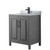 Wyndham WCV252530SGBCMUNSMXX Daria 30 Inch Single Bathroom Vanity in Dark Gray, White Carrara Marble Countertop, Undermount Square Sink, Matte Black Trim