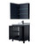 Wyndham WCV252530SBBCMUNSMED Daria 30 Inch Single Bathroom Vanity in Dark Blue, White Carrara Marble Countertop, Undermount Square Sink, Matte Black Trim, Medicine Cabinet