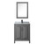 Wyndham WCV252530SGBCMUNSMED Daria 30 Inch Single Bathroom Vanity in Dark Gray, White Carrara Marble Countertop, Undermount Square Sink, Matte Black Trim, Medicine Cabinet