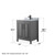 Wyndham WCV252530SGBCMUNSMED Daria 30 Inch Single Bathroom Vanity in Dark Gray, White Carrara Marble Countertop, Undermount Square Sink, Matte Black Trim, Medicine Cabinet