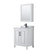 Wyndham WCV252530SWBCMUNSMED Daria 30 Inch Single Bathroom Vanity in White, White Carrara Marble Countertop, Undermount Square Sink, Matte Black Trim, Medicine Cabinet
