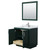 Wyndham WCF292936SGECMUNSM34 Miranda 36 Inch Single Bathroom Vanity in Green, White Carrara Marble Countertop, Undermount Square Sink, Brushed Nickel Trim, 34 Inch Mirror