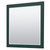 Wyndham WCF292936SGECMUNSM34 Miranda 36 Inch Single Bathroom Vanity in Green, White Carrara Marble Countertop, Undermount Square Sink, Brushed Nickel Trim, 34 Inch Mirror