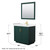 Wyndham WCF292936SGDC2UNSM34 Miranda 36 Inch Single Bathroom Vanity in Green, Carrara Cultured Marble Countertop, Undermount Square Sink, Brushed Gold Trim, 34 Inch Mirror