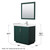 Wyndham WCF292936SGEC2UNSM34 Miranda 36 Inch Single Bathroom Vanity in Green, Carrara Cultured Marble Countertop, Undermount Square Sink, Brushed Nickel Trim, 34 Inch Mirror