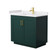 Wyndham WCF292936SGDWCUNSMXX Miranda 36 Inch Single Bathroom Vanity in Green, White Cultured Marble Countertop, Undermount Square Sink, Brushed Gold Trim