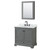 Wyndham WCS202036SGBCMUNOMED Deborah 36 Inch Single Bathroom Vanity in Dark Gray, White Carrara Marble Countertop, Undermount Oval Sink, Matte Black Trim, Medicine Cabinet