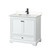 Wyndham WCS202036SWBC2UNSMXX Deborah 36 Inch Single Bathroom Vanity in White, Carrara Cultured Marble Countertop, Undermount Square Sink, Matte Black Trim