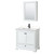 Wyndham WCS202036SWBC2UNSMED Deborah 36 Inch Single Bathroom Vanity in White, Carrara Cultured Marble Countertop, Undermount Square Sink, Matte Black Trim, Medicine Cabinet