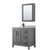 Wyndham WCV252536SGBCMUNSMED Daria 36 Inch Single Bathroom Vanity in Dark Gray, White Carrara Marble Countertop, Undermount Square Sink, Matte Black Trim, Medicine Cabinet