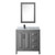 Wyndham WCV252536SGBCMUNSMED Daria 36 Inch Single Bathroom Vanity in Dark Gray, White Carrara Marble Countertop, Undermount Square Sink, Matte Black Trim, Medicine Cabinet