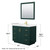 Wyndham WCF292942SGDC2UNSM34 Miranda 42 Inch Single Bathroom Vanity in Green, Carrara Cultured Marble Countertop, Undermount Square Sink, Brushed Gold Trim, 34 Inch Mirror