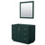 Wyndham WCF292942SGECXSXXM34 Miranda 42 Inch Single Bathroom Vanity in Green, No Countertop, No Sink, Brushed Nickel Trim, 34 Inch Mirror