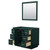 Wyndham WCF292942SGECXSXXM34 Miranda 42 Inch Single Bathroom Vanity in Green, No Countertop, No Sink, Brushed Nickel Trim, 34 Inch Mirror