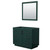 Wyndham WCF292942SGKCXSXXM34 Miranda 42 Inch Single Bathroom Vanity in Green, No Countertop, No Sink, Matte Black Trim, 34 Inch Mirror