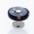 JVJ Polished Nickel 35 mm (1 3/8") Flat Round Glass Door Knob - Black With Copper Flecks - 50014