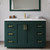 Wyndham WCF292948SGDC2UNSM46 Miranda 48 Inch Single Bathroom Vanity in Green, Carrara Cultured Marble Countertop, Undermount Square Sink, Brushed Gold Trim, 46 Inch Mirror
