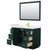 Wyndham WCF292948SGDC2UNSM46 Miranda 48 Inch Single Bathroom Vanity in Green, Carrara Cultured Marble Countertop, Undermount Square Sink, Brushed Gold Trim, 46 Inch Mirror
