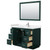 Wyndham WCF292948SGEC2UNSM46 Miranda 48 Inch Single Bathroom Vanity in Green, Carrara Cultured Marble Countertop, Undermount Square Sink, Brushed Nickel Trim, 46 Inch Mirror