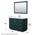 Wyndham WCF292948SGEC2UNSM46 Miranda 48 Inch Single Bathroom Vanity in Green, Carrara Cultured Marble Countertop, Undermount Square Sink, Brushed Nickel Trim, 46 Inch Mirror