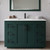 Wyndham WCF292948SGKC2UNSM46 Miranda 48 Inch Single Bathroom Vanity in Green, Carrara Cultured Marble Countertop, Undermount Square Sink, Matte Black Trim, 46 Inch Mirror