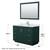 Wyndham WCF292948SGECMUNSM46 Miranda 48 Inch Single Bathroom Vanity in Green, White Carrara Marble Countertop, Undermount Square Sink, Brushed Nickel Trim, 46 Inch Mirror