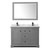 Wyndham WCV232348DGBCMUNSM46 Avery 48 Inch Double Bathroom Vanity in Dark Gray, White Carrara Marble Countertop, Undermount Square Sinks, Matte Black Trim, 46 Inch Mirror