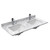 Wyndham WCV232348DGBCMUNSM46 Avery 48 Inch Double Bathroom Vanity in Dark Gray, White Carrara Marble Countertop, Undermount Square Sinks, Matte Black Trim, 46 Inch Mirror